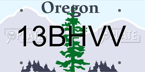 13BHVV Oregon License Plate