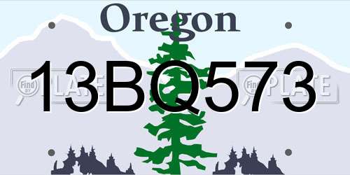 13BQ573 Oregon License Plate