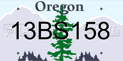 13BS158 Oregon License Plate