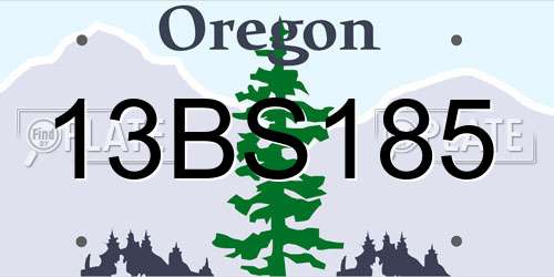 13BS185 Oregon License Plate