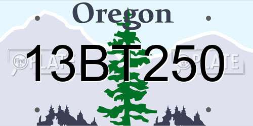 13BT250 Oregon License Plate