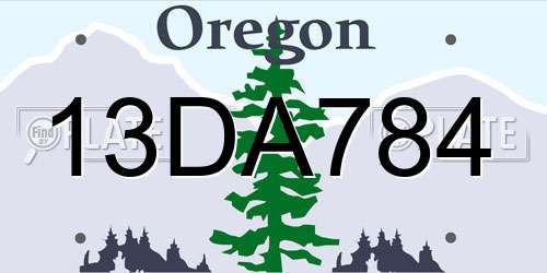13DA784 Oregon License Plate