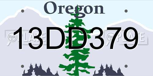 13DD379 Oregon License Plate