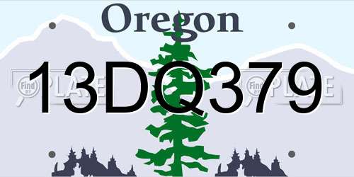 13DQ379 Oregon License Plate