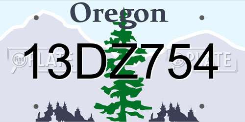 13DZ754 Oregon License Plate