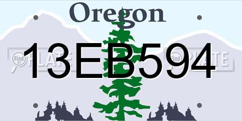 13EB594 Oregon License Plate