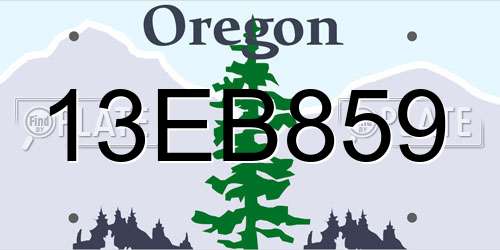 13EB859 Oregon License Plate