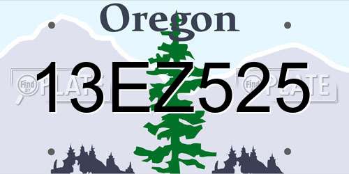 13EZ525 Oregon License Plate