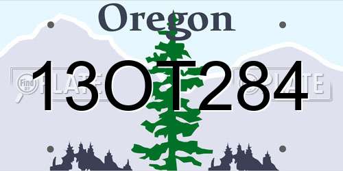 13OT284 Oregon License Plate