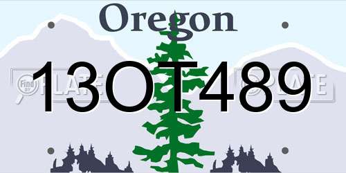 13OT489 Oregon License Plate