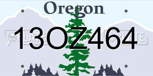 13OZ464 Oregon License Plate