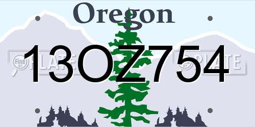 13OZ754 Oregon License Plate