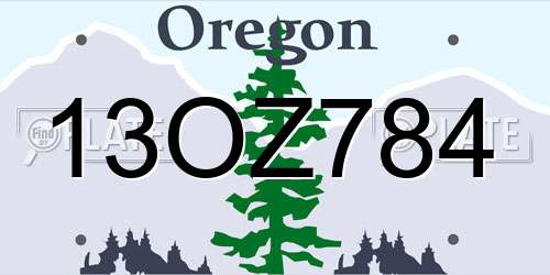 13OZ784 Oregon License Plate