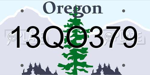 13QO379 Oregon License Plate