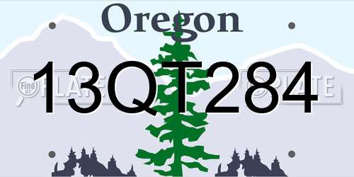 13QT284 Oregon License Plate