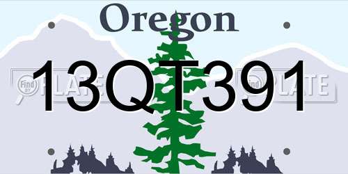 13QT391 Oregon License Plate