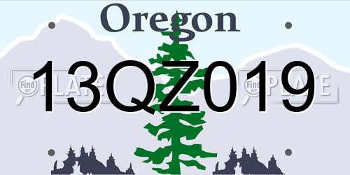 13QZ019 Oregon License Plate