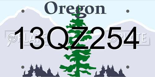 13QZ254 Oregon License Plate