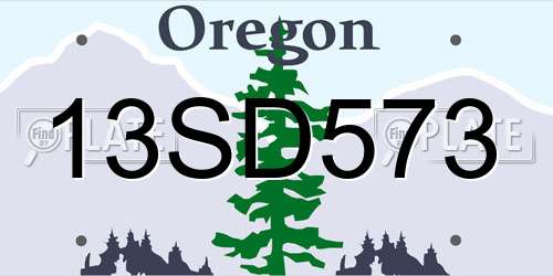 13SD573 Oregon License Plate