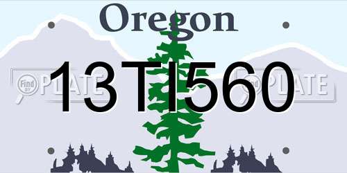 13TI560 Oregon License Plate