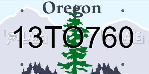 13TO760 Oregon License Plate