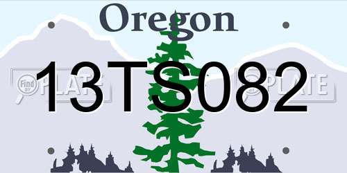 13TS082 Oregon License Plate