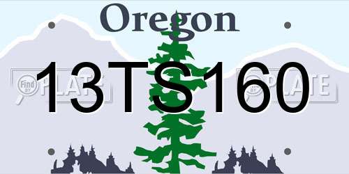 13TS160 Oregon License Plate