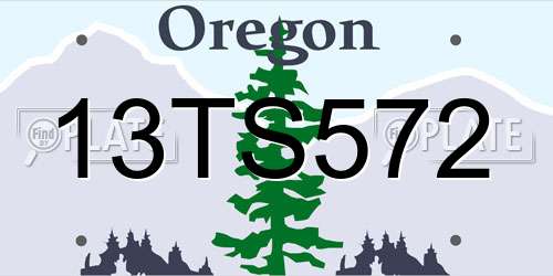 13TS572 Oregon License Plate