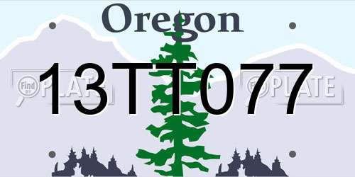 13TT077 Oregon License Plate