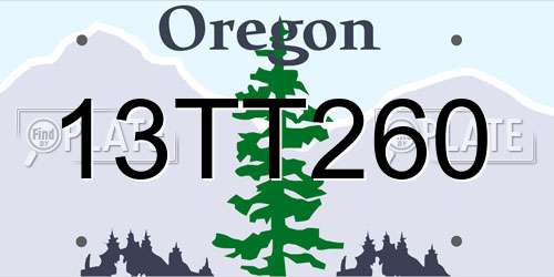 13TT260 Oregon License Plate