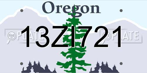 13ZI721 Oregon License Plate