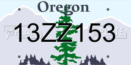 13ZZ153 Oregon License Plate