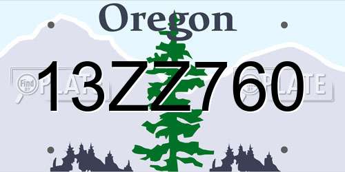 13ZZ760 Oregon License Plate
