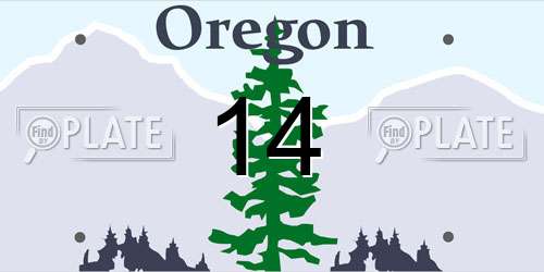 14 Oregon License Plate