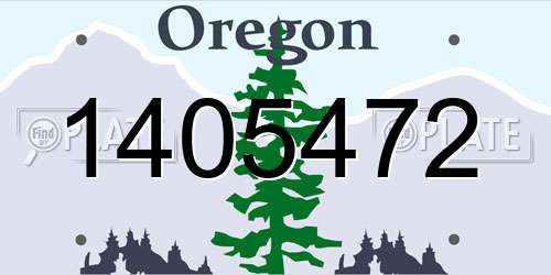 1405472 Oregon License Plate