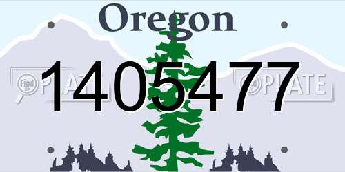 1405477 Oregon License Plate