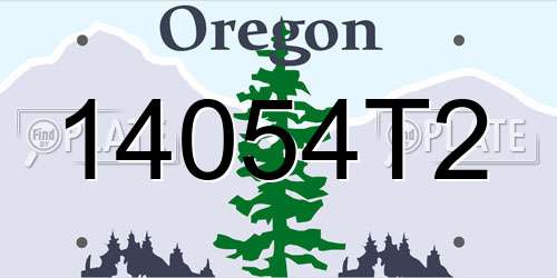 14054T2 Oregon License Plate