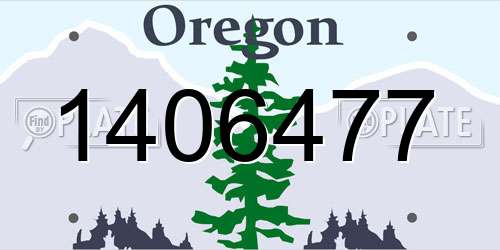 1406477 Oregon License Plate
