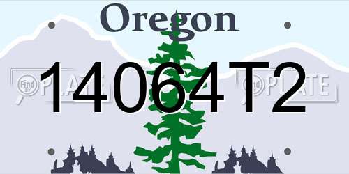 14064T2 Oregon License Plate