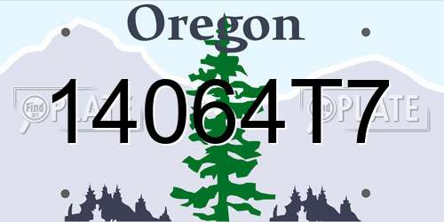 14064T7 Oregon License Plate