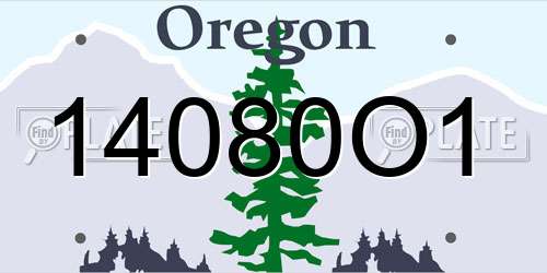 14080O1 Oregon License Plate