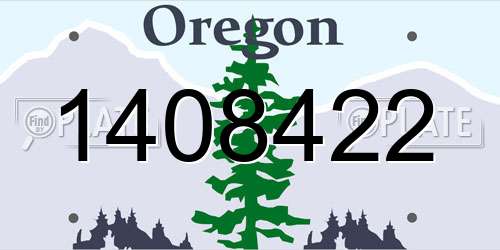 1408422 Oregon License Plate