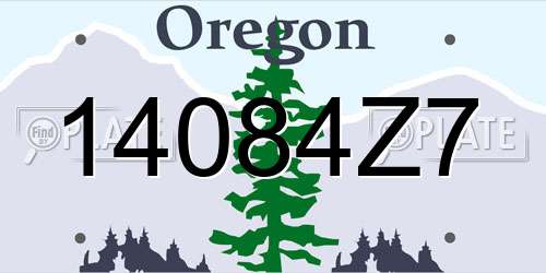 14084Z7 Oregon License Plate