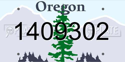 1409302 Oregon License Plate