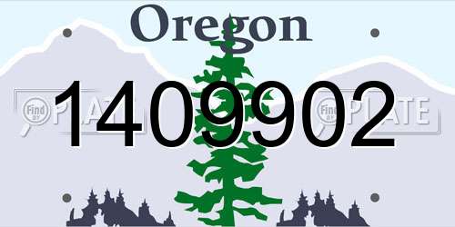 1409902 Oregon License Plate