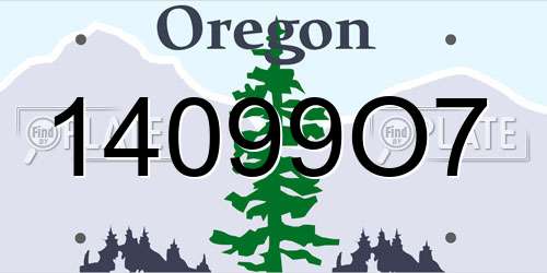 14099O7 Oregon License Plate