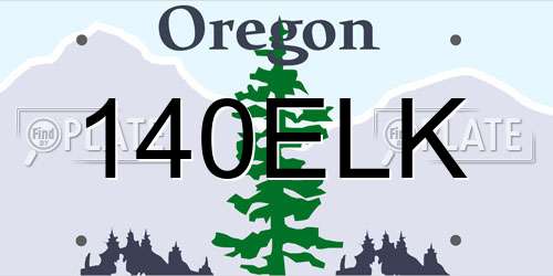 140ELK Oregon License Plate