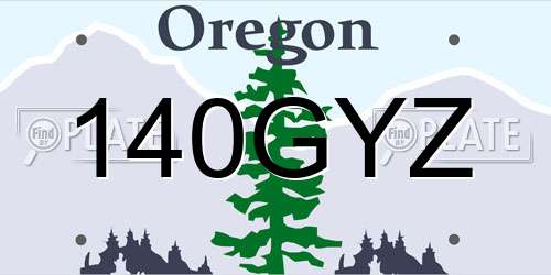 140GYZ Oregon License Plate