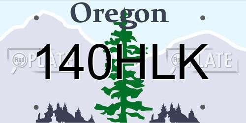 140HLK Oregon License Plate