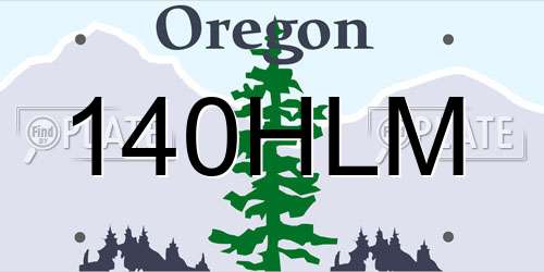140HLM Oregon License Plate